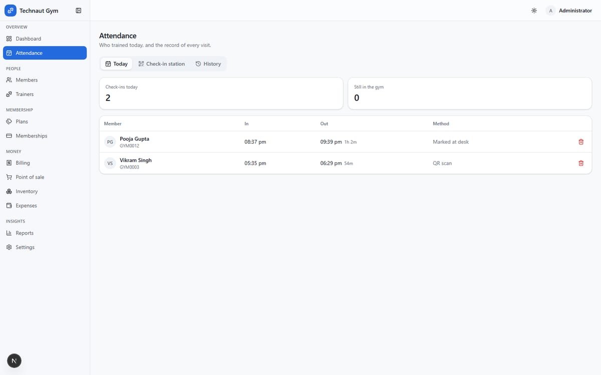 Technaut Gym — Gym Management Platform screenshot 4