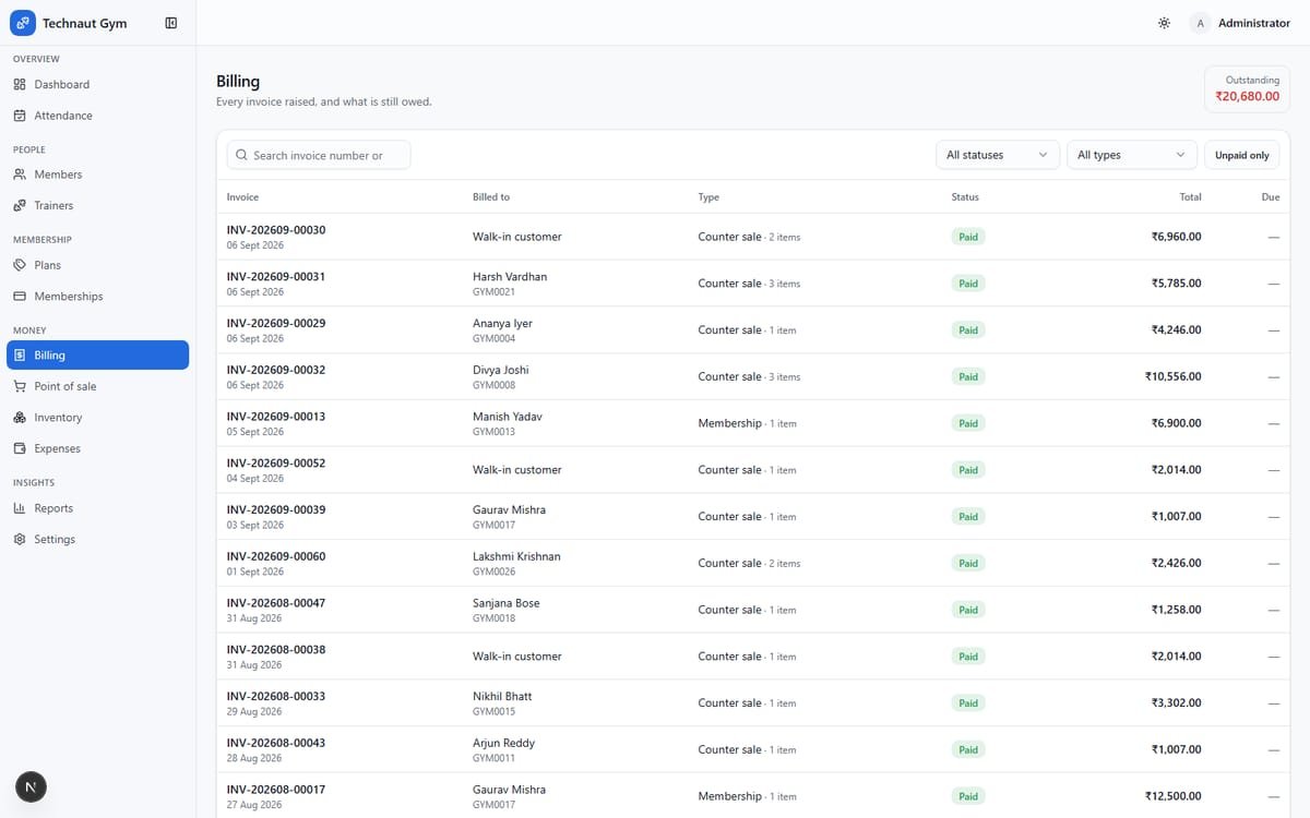 Technaut Gym — Gym Management Platform screenshot 5