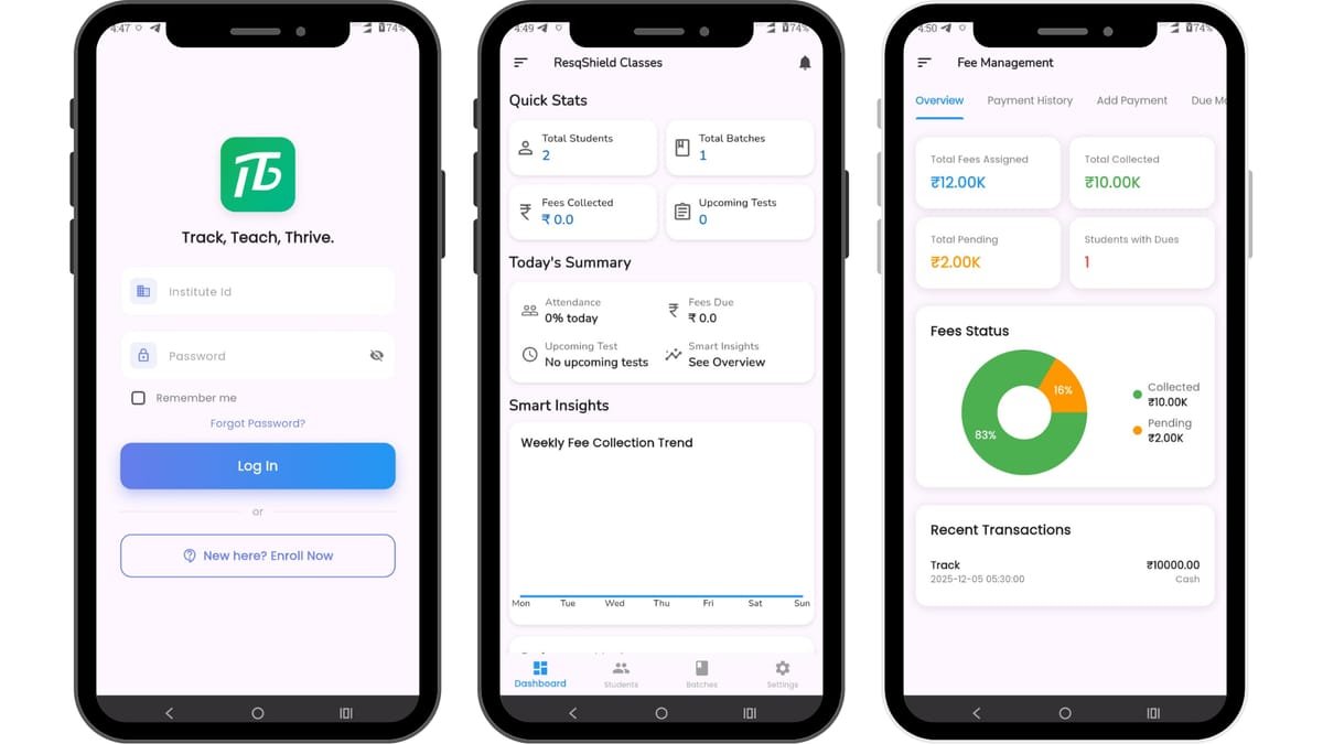 TrackMyBatch — Learning Management System interface